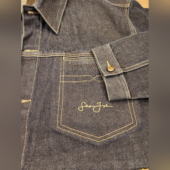 Vintage Sean John Jean Jacket Blue Denim Trucker Mens Size XXL - Picture 3 of 9
